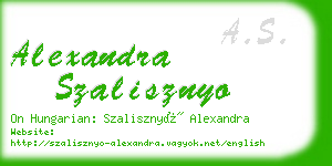 alexandra szalisznyo business card